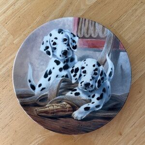 Knowles Dalmatian Puppies Plate - Black and White
